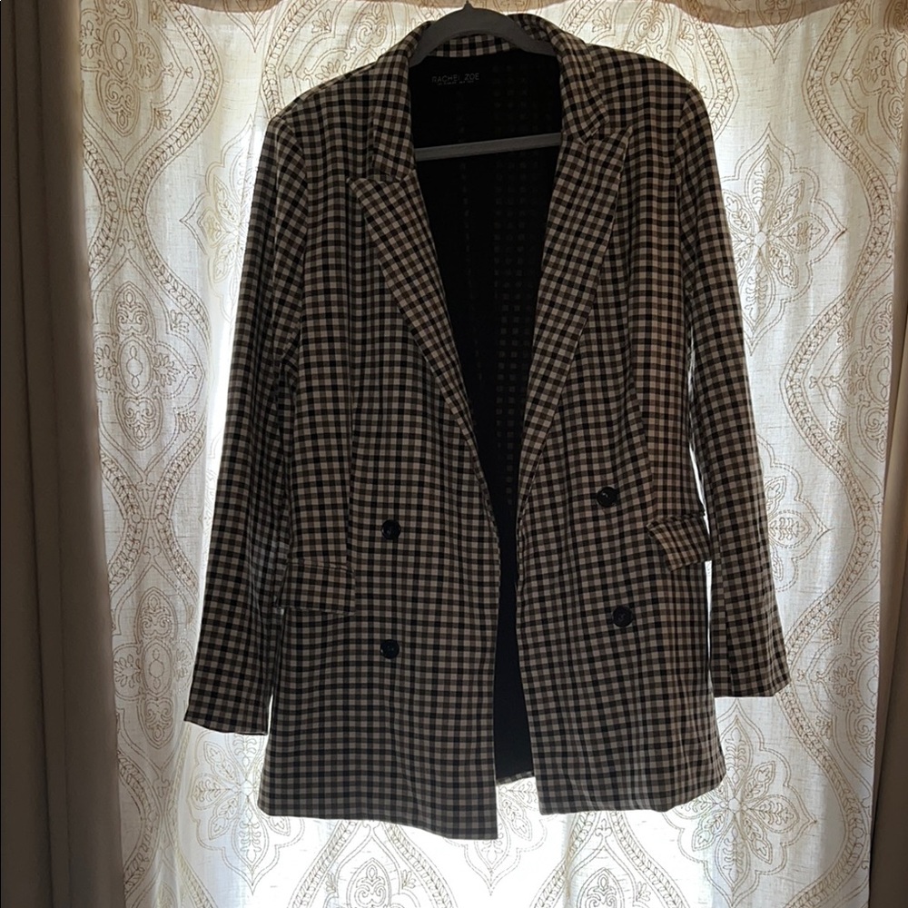 REVOLVE Black, Brown, and White Houndstooth Blazer
